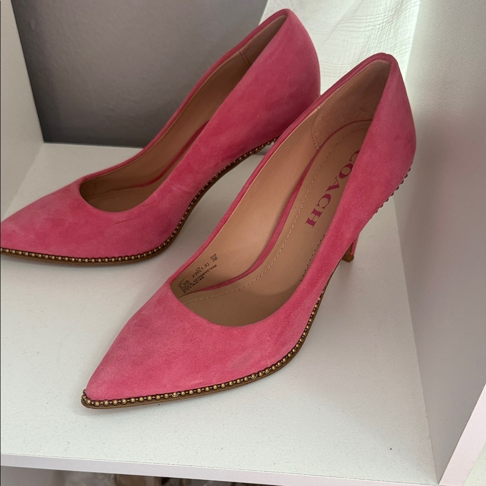 Coach Fuchsia Suede Heels - Picture 5 of 5